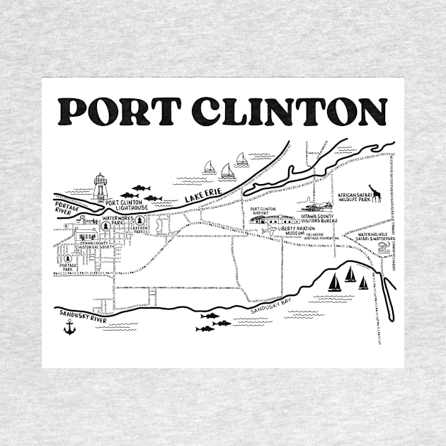 Port Clinton Map Art by fiberandgloss